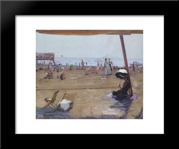 Bathing In The Lido, Venice 20x24 Black Modern Wood Framed Art Print Poster by Lavery, John
