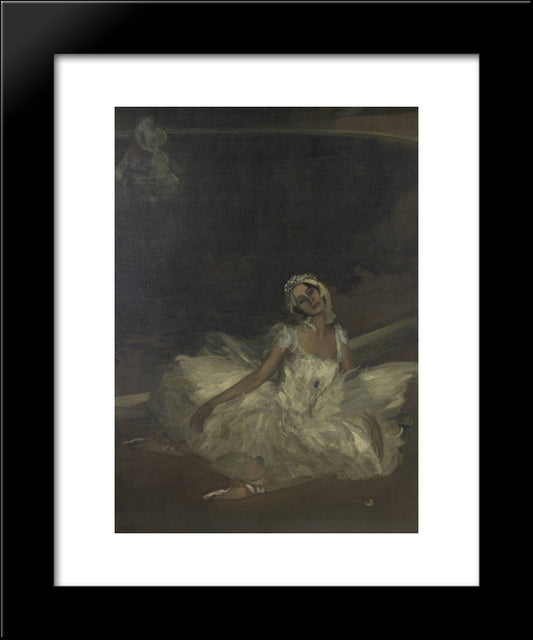 Le Mort Du Cygne Anna Pavlova 20x24 Black Modern Wood Framed Art Print Poster by Lavery, John