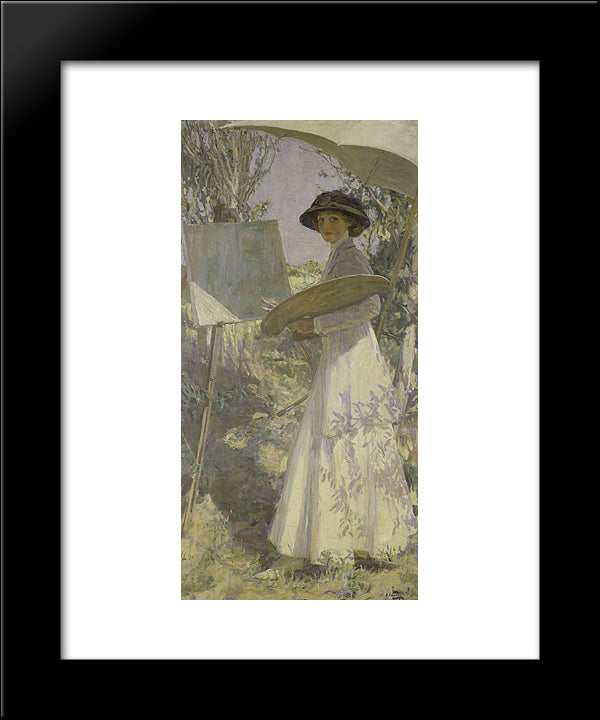Mrs Lavery Sketching 20x24 Black Modern Wood Framed Art Print Poster by Lavery, John
