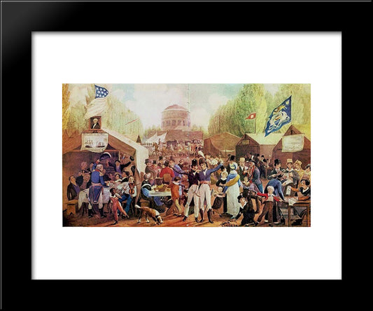 4Th Of July 1819 In Philadelphia 20x24 Black Modern Wood Framed Art Print Poster by Krimmel, John Lewis