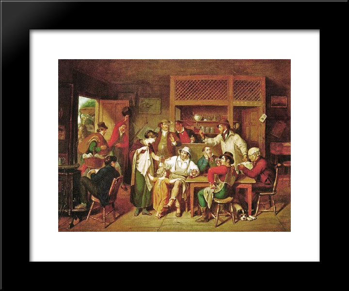 In An American Inn 20x24 Black Modern Wood Framed Art Print Poster by Krimmel, John Lewis