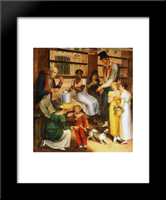 Pepper-Pot Woman At The Philadelphia Market 20x24 Black Modern Wood Framed Art Print Poster by Krimmel, John Lewis