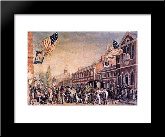 Philadelphia Election Day 20x24 Black Modern Wood Framed Art Print Poster by Krimmel, John Lewis