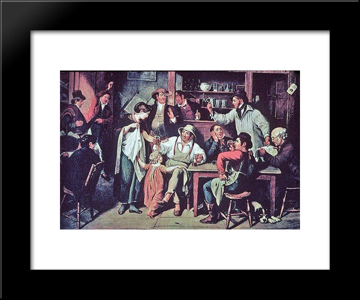 The Village Tavern 20x24 Black Modern Wood Framed Art Print Poster by Krimmel, John Lewis