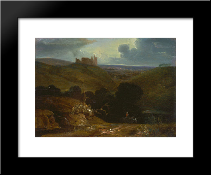Landscape With A Castle 20x24 Black Modern Wood Framed Art Print Poster by Martin, John