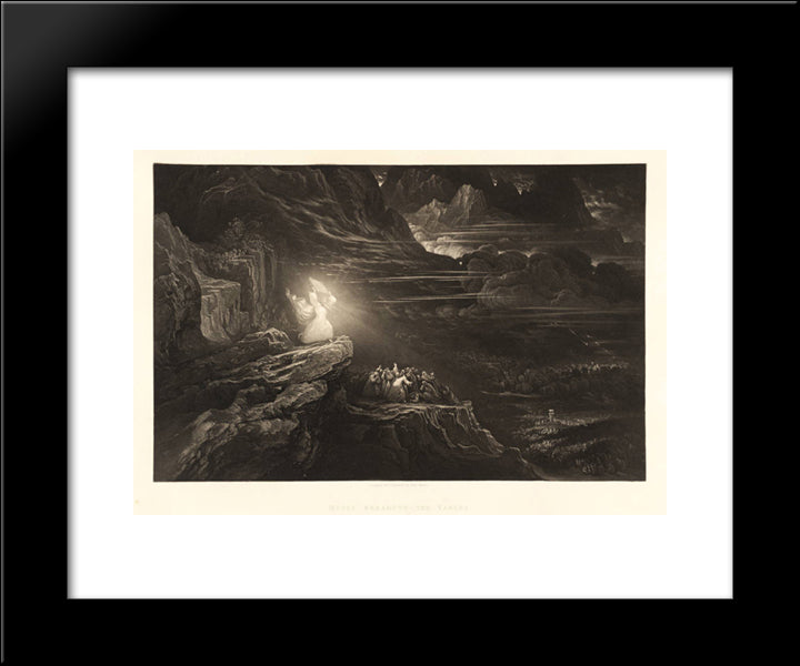 Moses Breaketh The Tables 20x24 Black Modern Wood Framed Art Print Poster by Martin, John