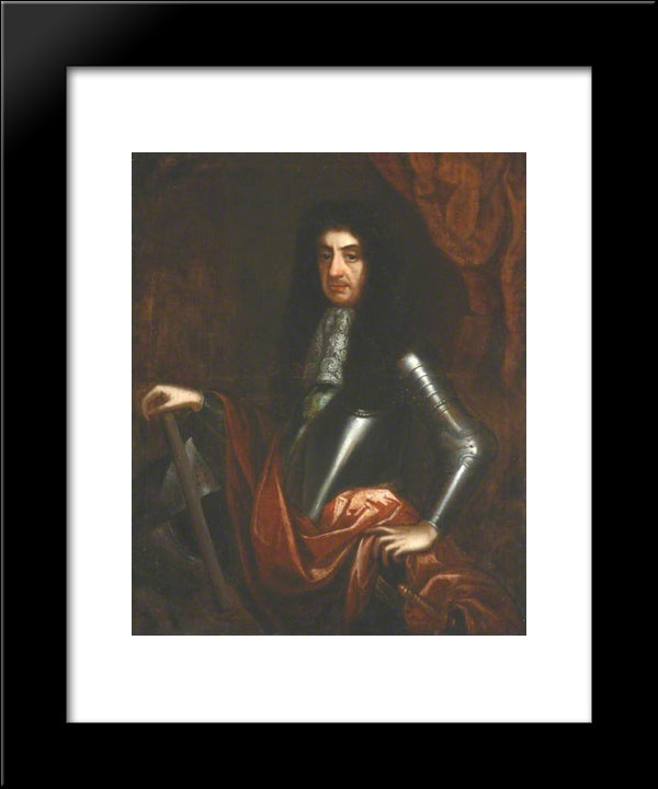King Charles Ii 20x24 Black Modern Wood Framed Art Print Poster by Riley, John