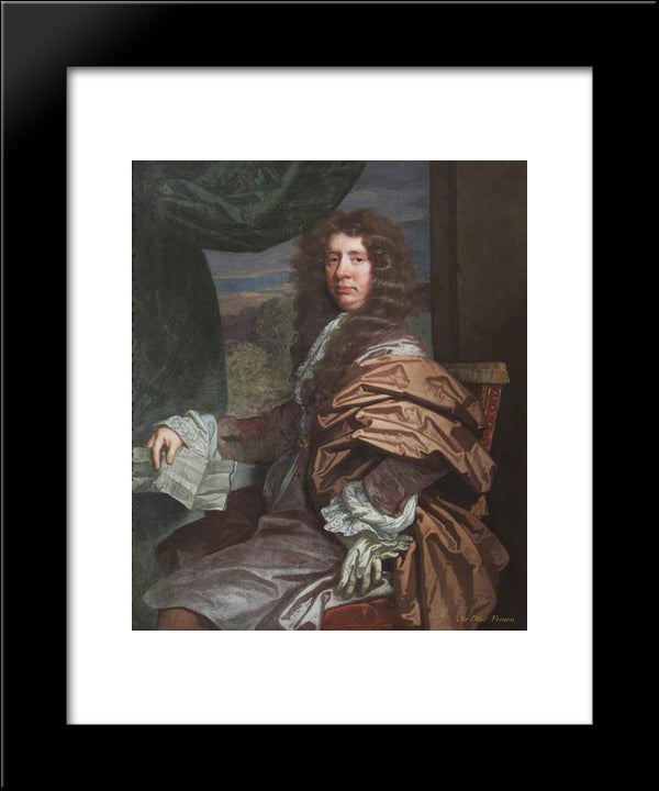 Sir Thomas Vernon Of Twickenham Park 20x24 Black Modern Wood Framed Art Print Poster by Riley, John