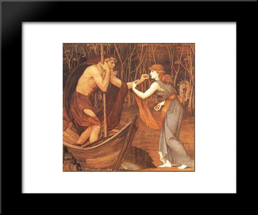 Charon And Psyche 20x24 Black Modern Wood Framed Art Print Poster by Spencer Stanhope, John Roddam