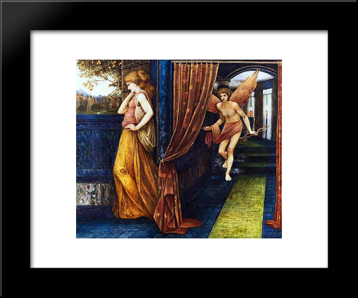 Cupid And Psyche 20x24 Black Modern Wood Framed Art Print Poster by Spencer Stanhope, John Roddam