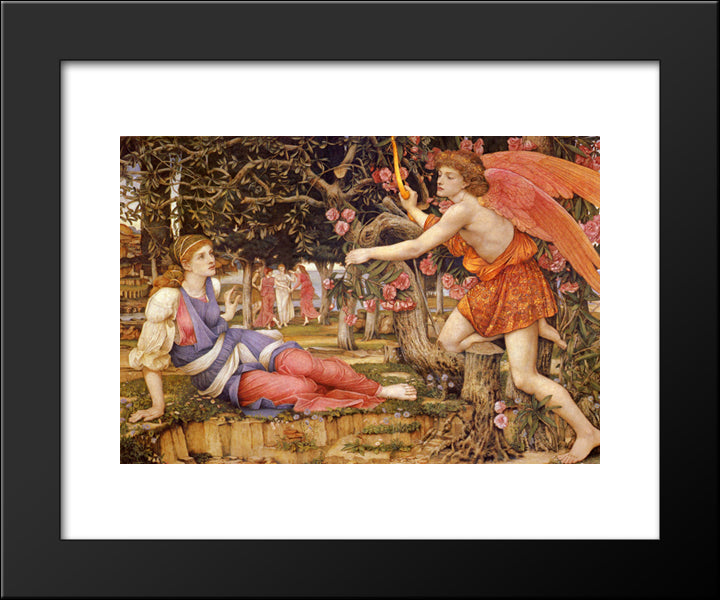 Love And The Maiden 20x24 Black Modern Wood Framed Art Print Poster by Spencer Stanhope, John Roddam