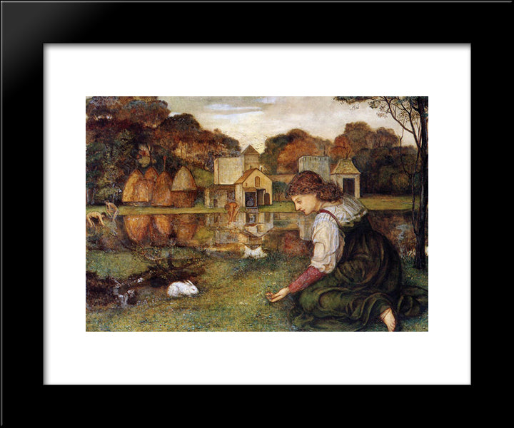The White Rabbit 20x24 Black Modern Wood Framed Art Print Poster by Spencer Stanhope, John Roddam