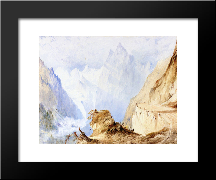 A View In The Alps 20x24 Black Modern Wood Framed Art Print Poster by Ruskin, John
