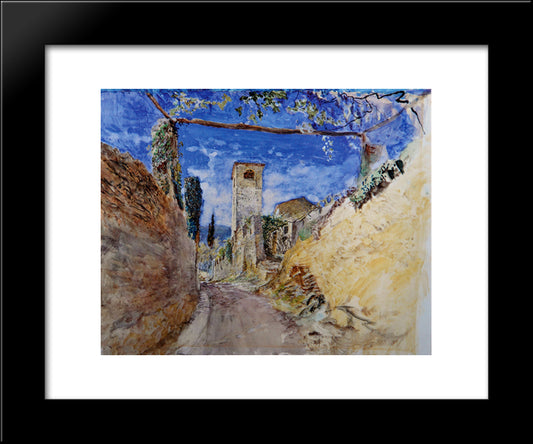 A Vineyard Walk Lucca 20x24 Black Modern Wood Framed Art Print Poster by Ruskin, John