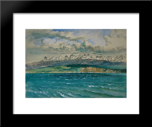 Afternoon In Spring, With South Wind, At Neuchatel 20x24 Black Modern Wood Framed Art Print Poster by Ruskin, John
