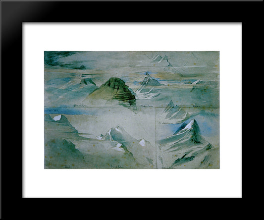 Alpine Peaks Ruskin 20x24 Black Modern Wood Framed Art Print Poster by Ruskin, John