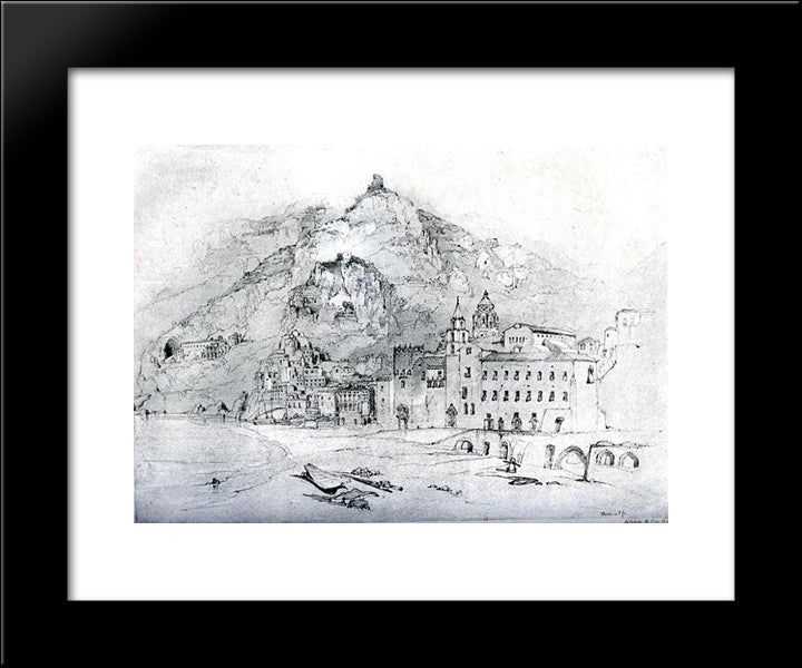 Amalfi 20x24 Black Modern Wood Framed Art Print Poster by Ruskin, John