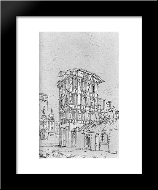 Ancient Maison Lucerne 20x24 Black Modern Wood Framed Art Print Poster by Ruskin, John