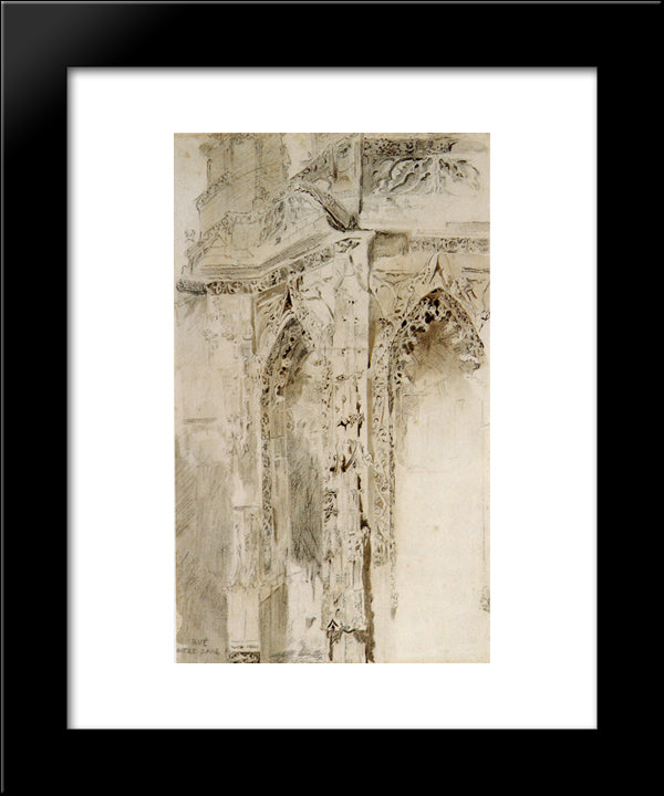 Caen St Sauveur 20x24 Black Modern Wood Framed Art Print Poster by Ruskin, John