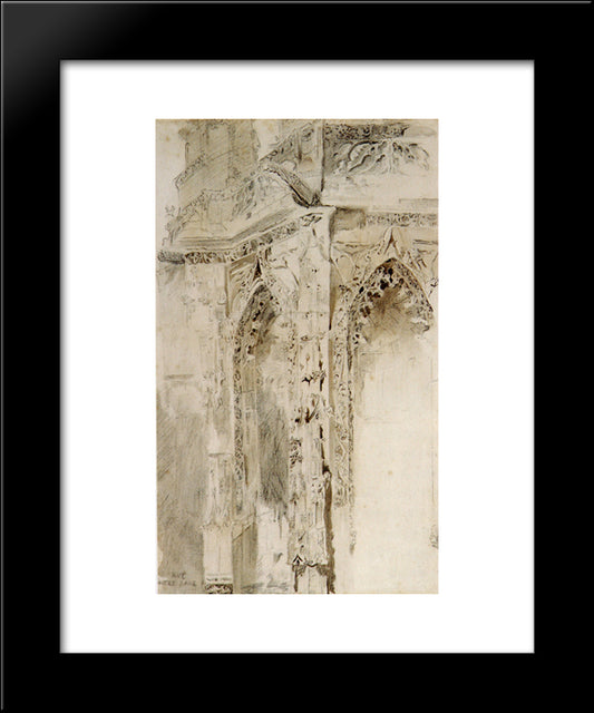 Caen St Sauveur 20x24 Black Modern Wood Framed Art Print Poster by Ruskin, John