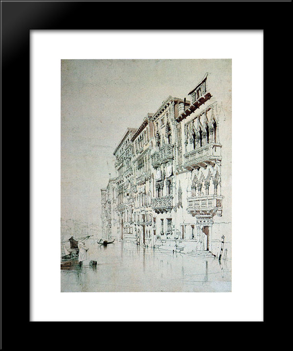 Casa Contarini Fasan Venice 20x24 Black Modern Wood Framed Art Print Poster by Ruskin, John