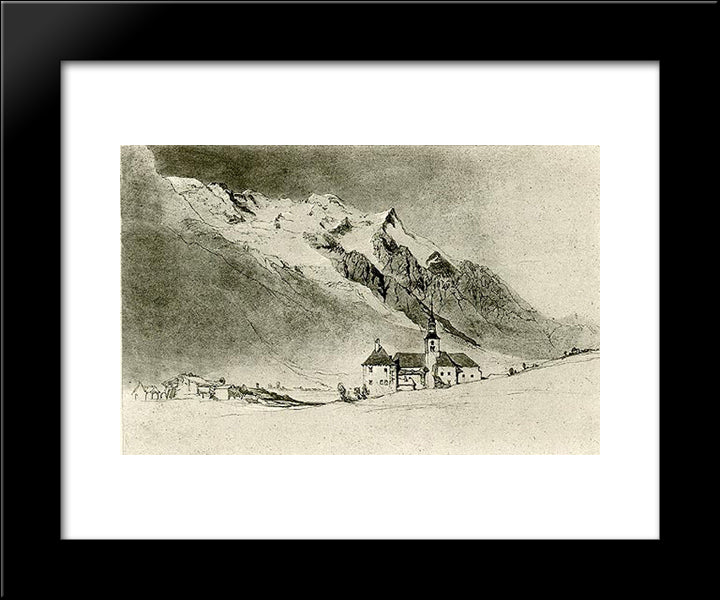 Chamouni 20x24 Black Modern Wood Framed Art Print Poster by Ruskin, John