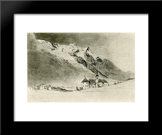 Chamouni 20x24 Black Modern Wood Framed Art Print Poster by Ruskin, John
