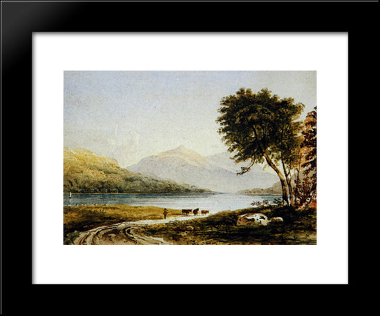 Copy Of A. V. Copley Fielding'S Loch Achray 20x24 Black Modern Wood Framed Art Print Poster by Ruskin, John