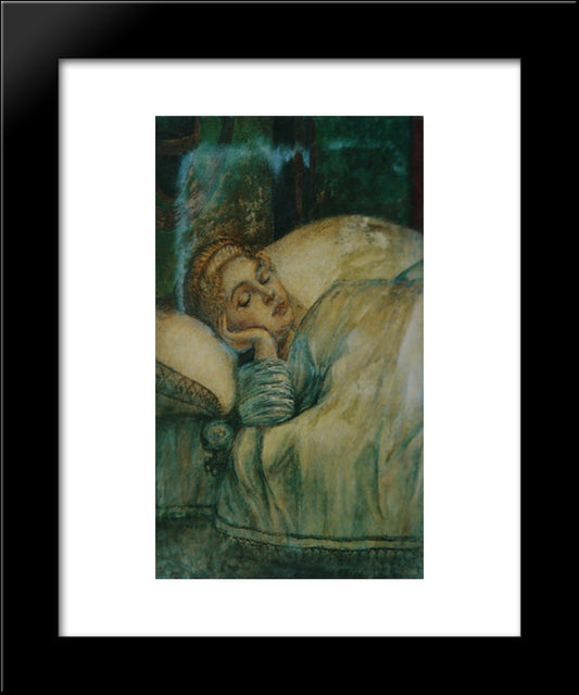 Copy Of The Head Of St Ursula From Carpaccio 20x24 Black Modern Wood Framed Art Print Poster by Ruskin, John