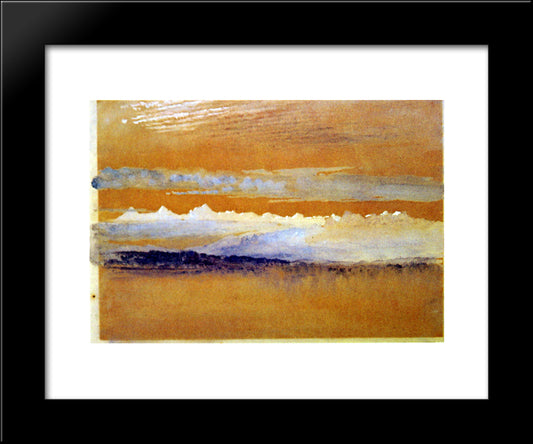 Dawn At Neuchatel 20x24 Black Modern Wood Framed Art Print Poster by Ruskin, John