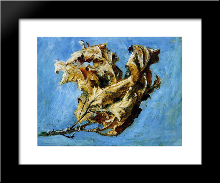 Fast Sketch Of Withered Oak 20x24 Black Modern Wood Framed Art Print Poster by Ruskin, John