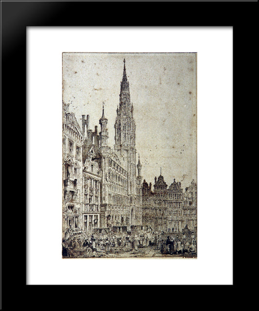 Hotel De Ville Brussels 20x24 Black Modern Wood Framed Art Print Poster by Ruskin, John