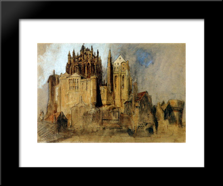 La Merveille Mont St Michel 20x24 Black Modern Wood Framed Art Print Poster by Ruskin, John