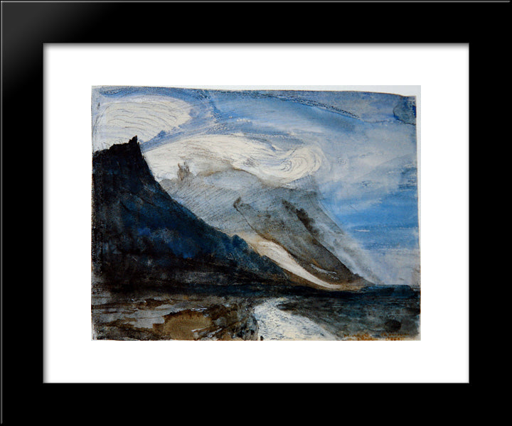 Moonlight Chamonix 20x24 Black Modern Wood Framed Art Print Poster by Ruskin, John