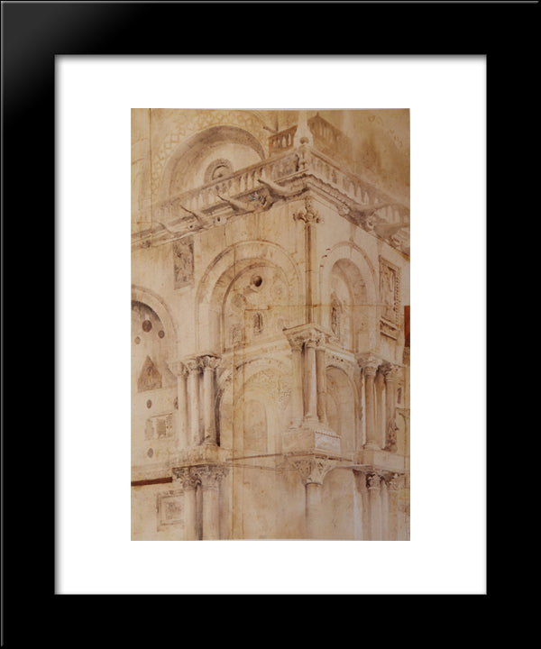 North West Angle Of The Facade St Mark 20x24 Black Modern Wood Framed Art Print Poster by Ruskin, John