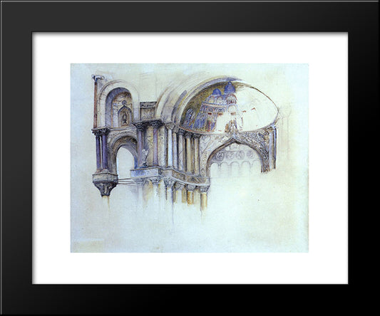 North West Porch St Marks 20x24 Black Modern Wood Framed Art Print Poster by Ruskin, John