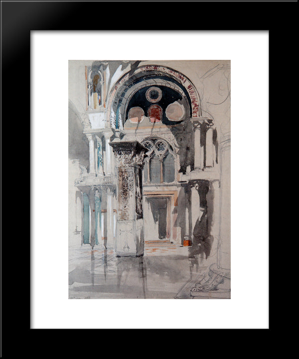 Part Of St Mark Venice 20x24 Black Modern Wood Framed Art Print Poster by Ruskin, John