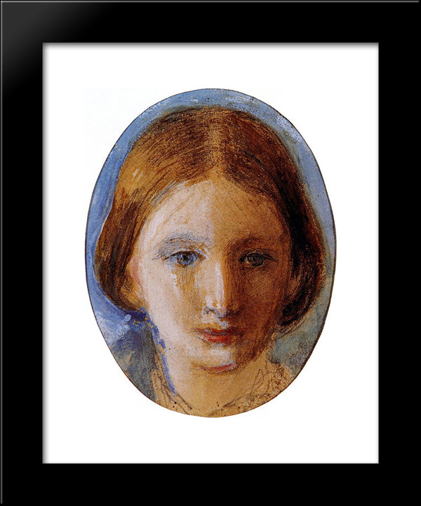 Portrait Of Rose La Touche 20x24 Black Modern Wood Framed Art Print Poster by Ruskin, John