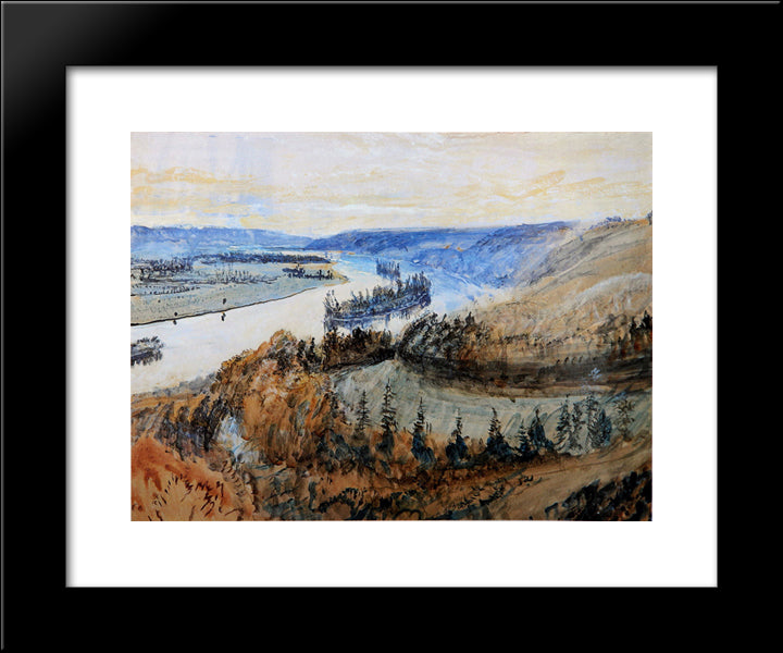 River Seine And Its Islands 20x24 Black Modern Wood Framed Art Print Poster by Ruskin, John