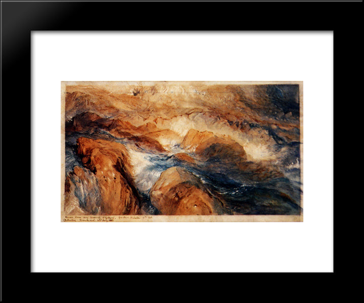 Rocks In Unrest 20x24 Black Modern Wood Framed Art Print Poster by Ruskin, John