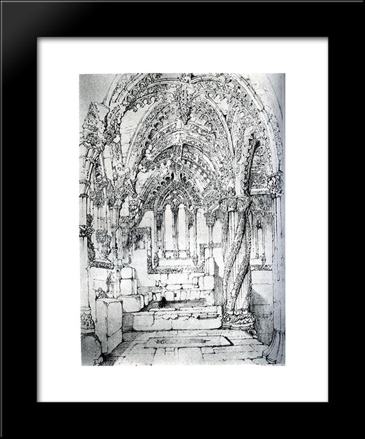 Roslin Chapel 20x24 Black Modern Wood Framed Art Print Poster by Ruskin, John