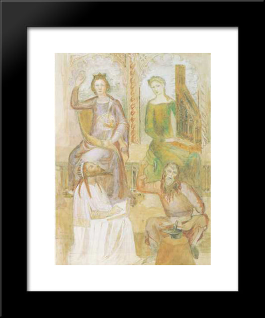 Study Of Astronomy And Music 20x24 Black Modern Wood Framed Art Print Poster by Ruskin, John