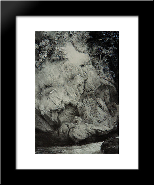 Study Of Gneiss Rock Glenfinlass 20x24 Black Modern Wood Framed Art Print Poster by Ruskin, John