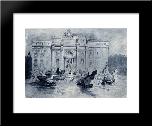The Fountains Of Trevi 20x24 Black Modern Wood Framed Art Print Poster by Ruskin, John