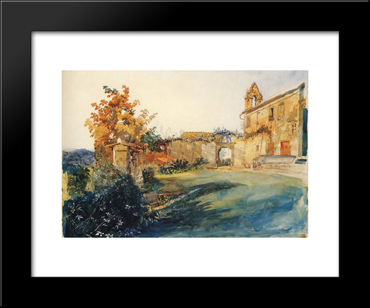 The Garden Of San Miniato Near Florence 20x24 Black Modern Wood Framed Art Print Poster by Ruskin, John