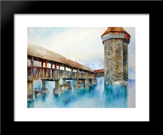 The Kapellbrucke, Lucerne 20x24 Black Modern Wood Framed Art Print Poster by Ruskin, John