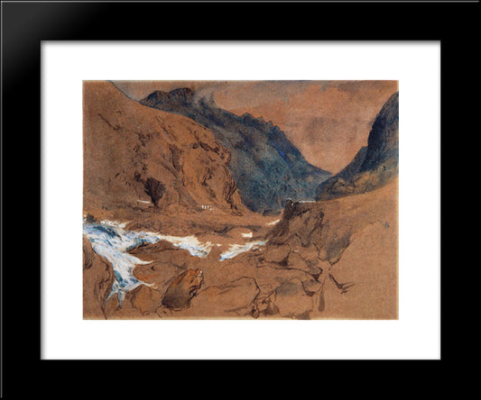The Pass Of Faido Ruskin 20x24 Black Modern Wood Framed Art Print Poster by Ruskin, John