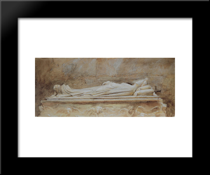 The Tomb Of Ilaria Del Caretto At Lucca 20x24 Black Modern Wood Framed Art Print Poster by Ruskin, John