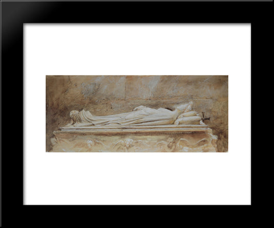 The Tomb Of Ilaria Del Caretto At Lucca 20x24 Black Modern Wood Framed Art Print Poster by Ruskin, John