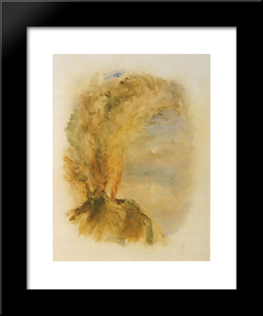 Vesuvius In Eruption 20x24 Black Modern Wood Framed Art Print Poster by Ruskin, John